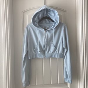 ☘️LAST CHANCE!! Light Blue Crop Zip Hoodie